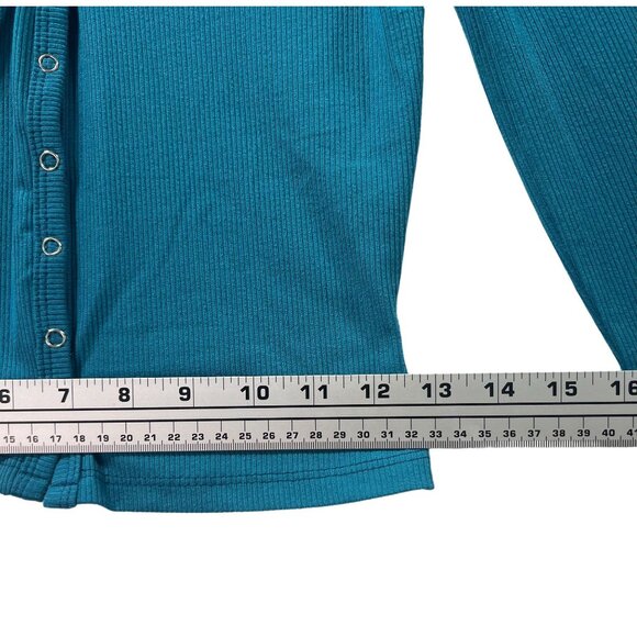 Rue 21 - Women's Casual Long Sleeve Button Down T-Shirt - Blue - Small - Picture 5 of 13